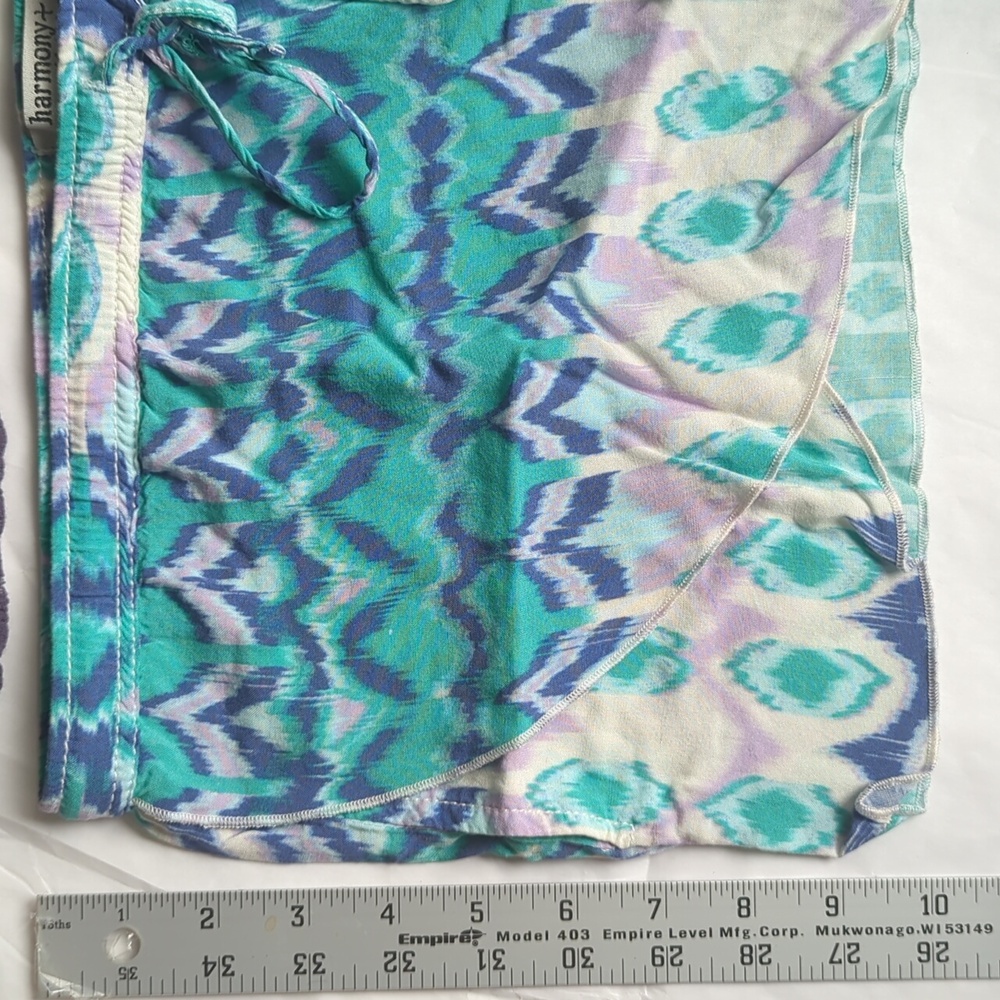 Boho Drawstring Colorful Patterned Shorts Large - Picture 4 of 11